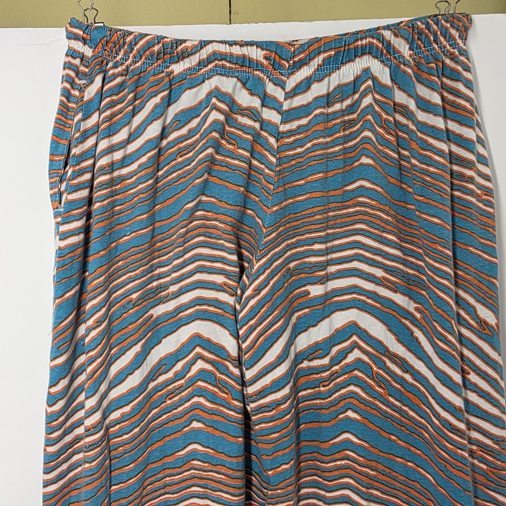 Vintage Miami Dolphins Zubaz Men's XL Pants NFL Zebra Stripes Drawstring USA - Picture 8 of 13